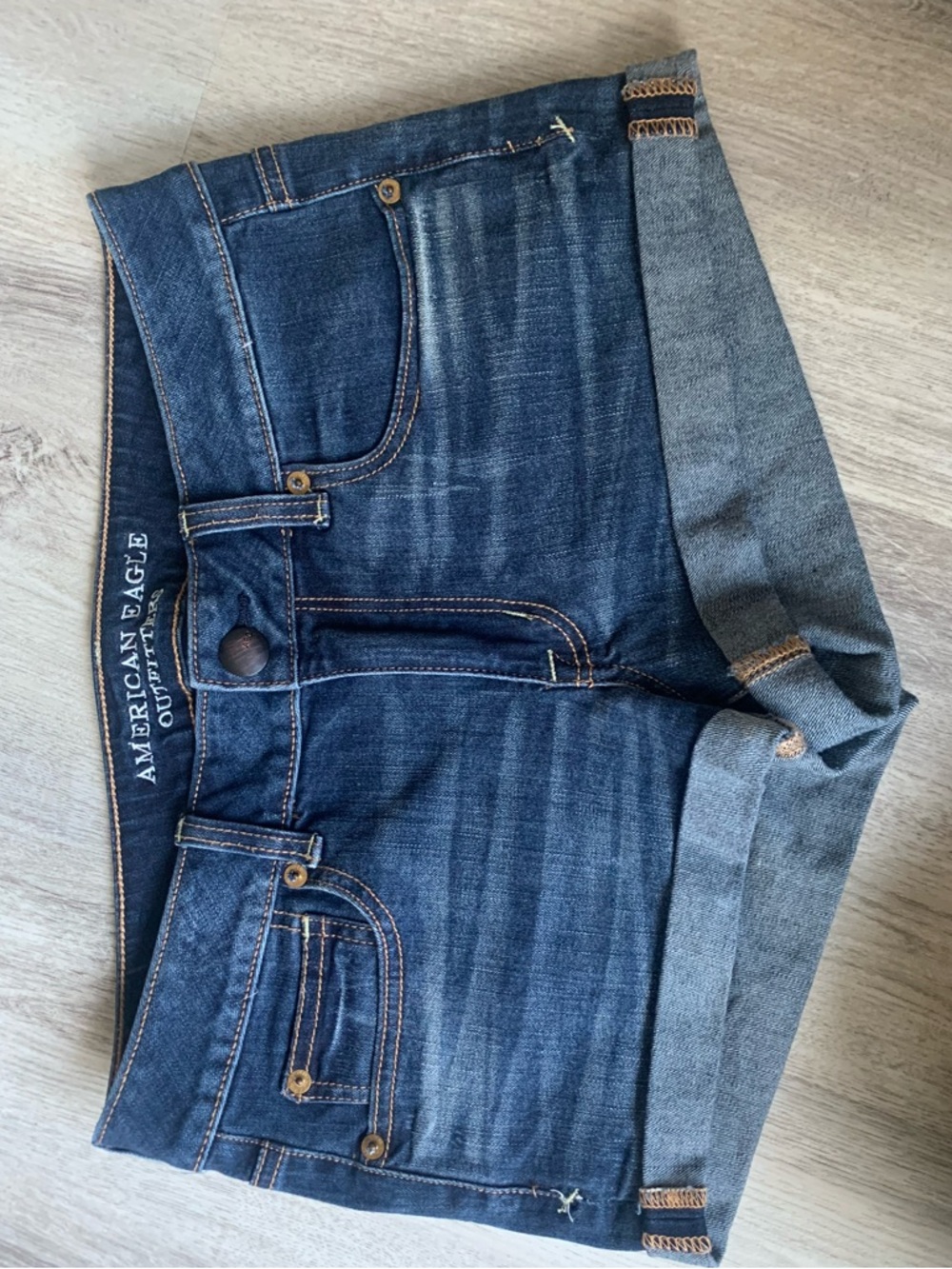 American Eagle Outfitters Dark Blue Denim Jean Shorts